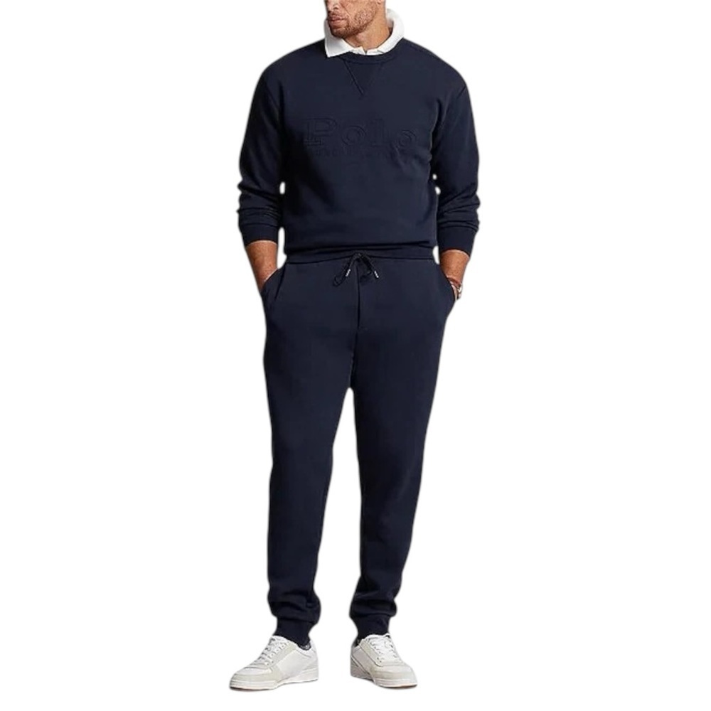 Polo Ralph Lauren Men's Big & Tall Crew Neck Logo Sweatshirt Blue - Picture 2 of 3